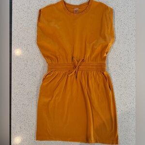 Calia Midi Drawstring Mustard Dress